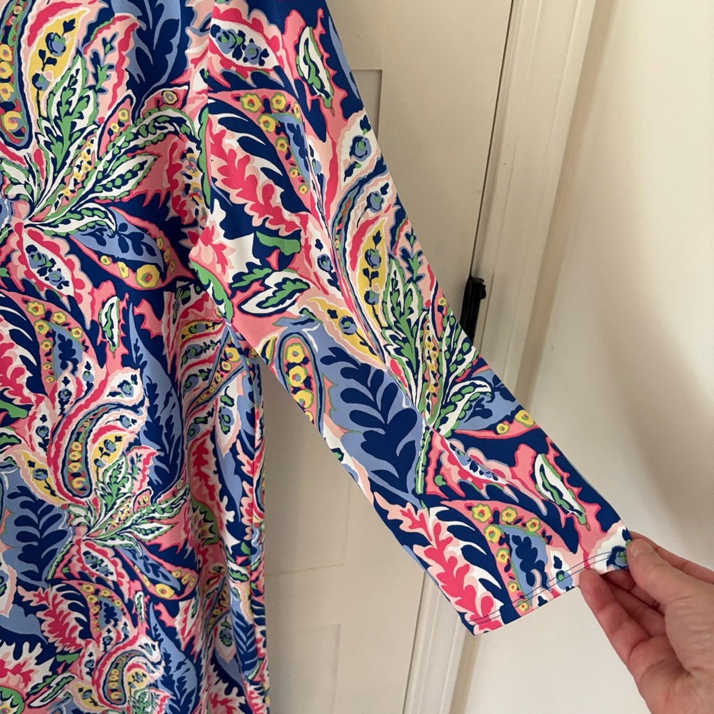 Talbots Jersey Shift Dress Botanical Paisley. Size XL. - Picture 7 of 10